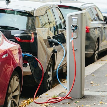 Electric cars charge while parked