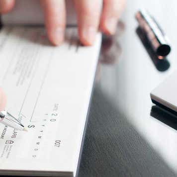 Writing on check