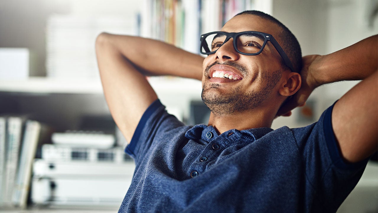 Man relaxed smiling