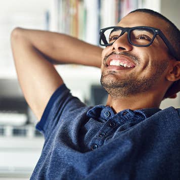 Man relaxed smiling