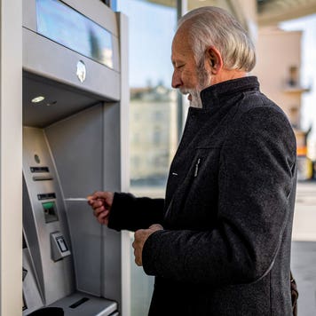 Person at ATM