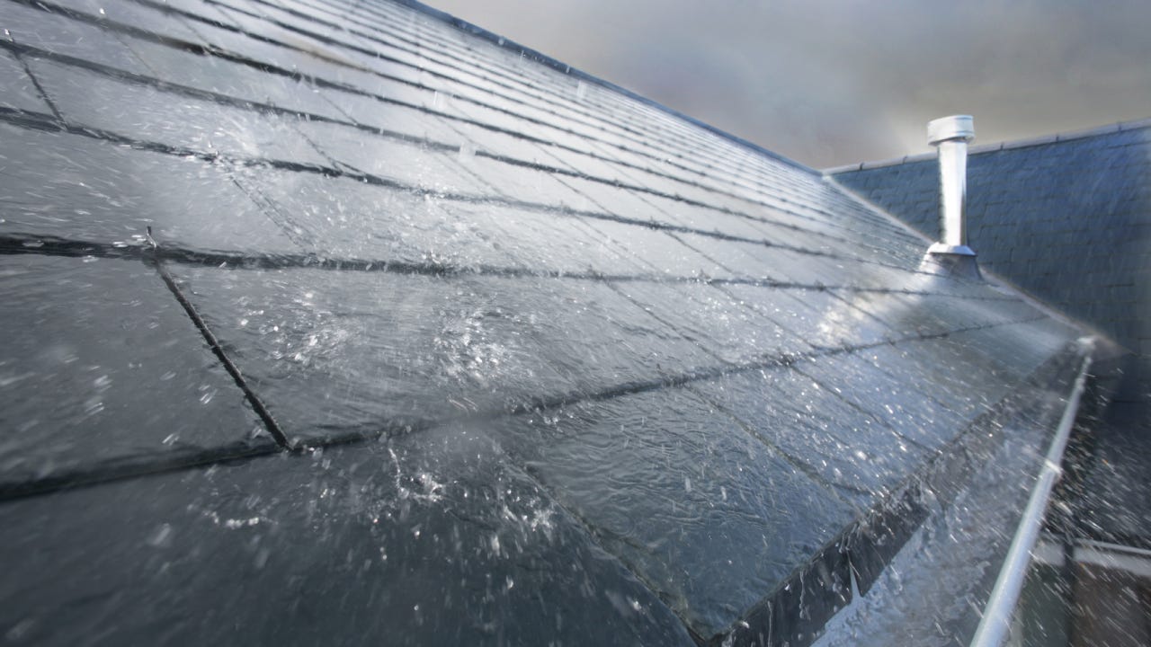 Rain hitting roof