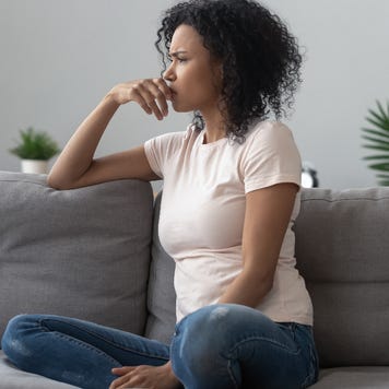 A woman ponders