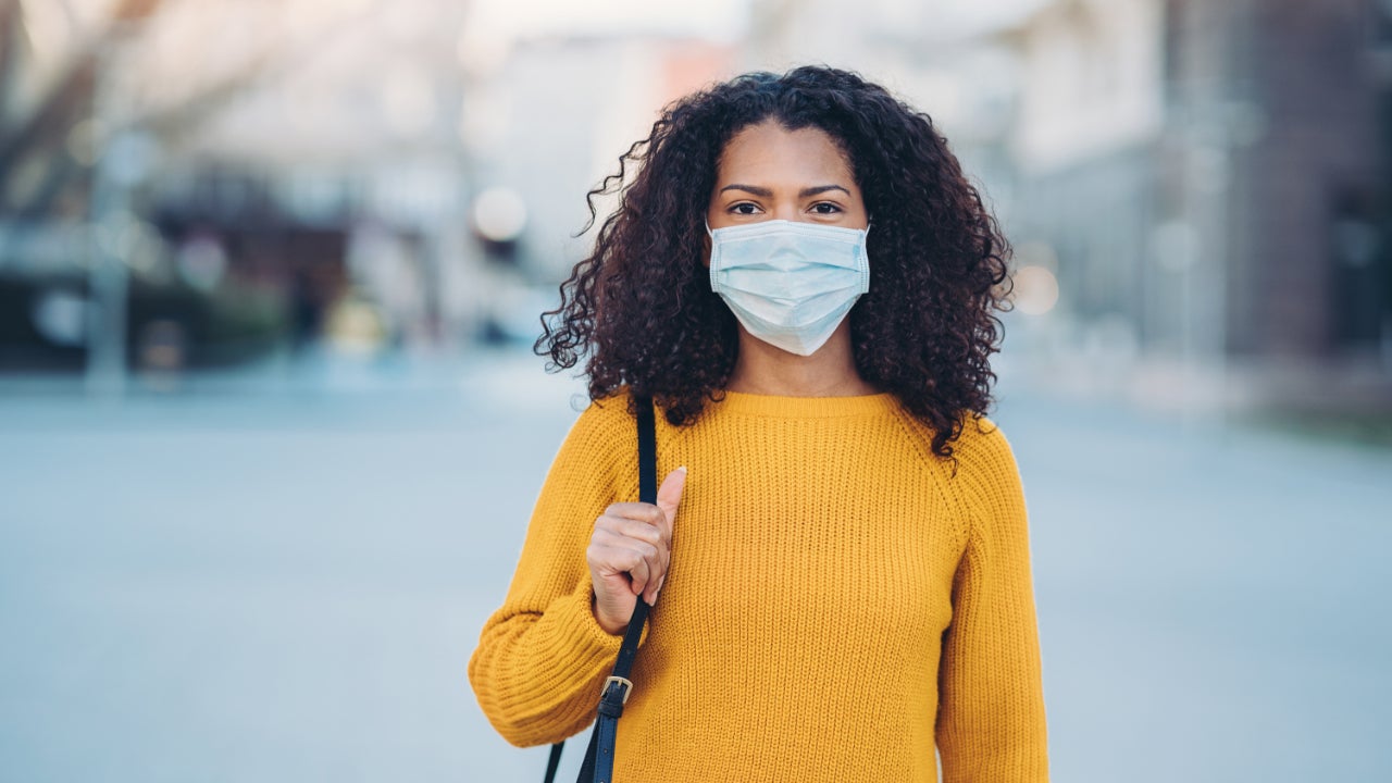 Woman wearing mask