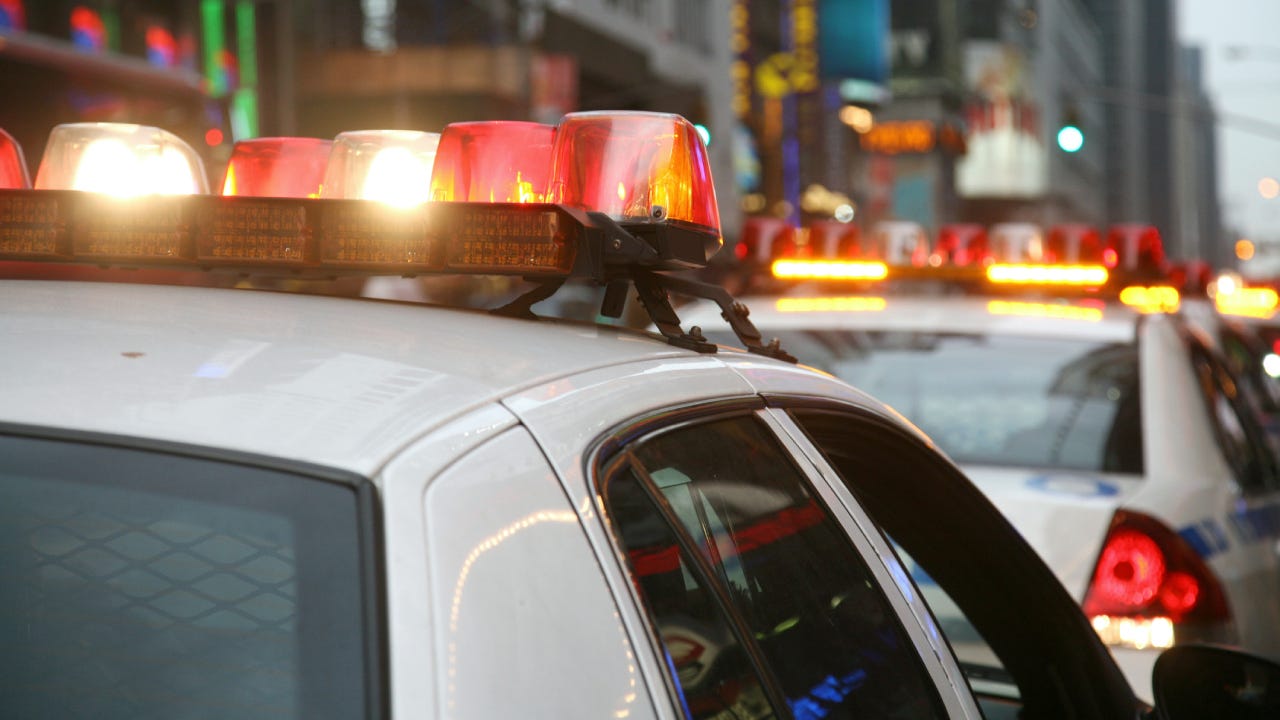 Flashing Lights on Police Car