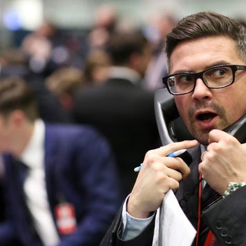 Trader on the phone