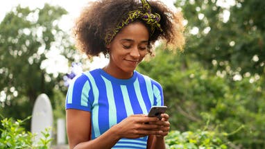 Person looking at smartphone