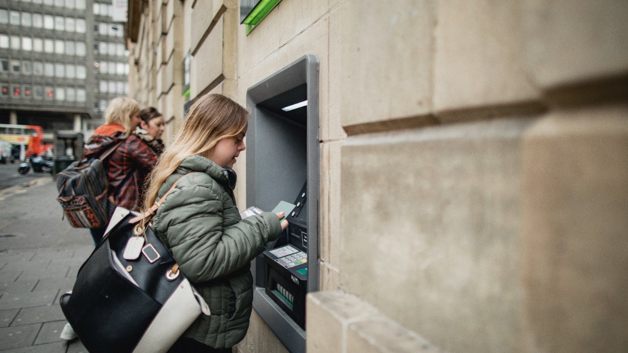 woman at ATM
