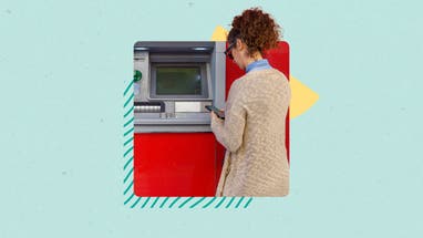 Person using an ATM