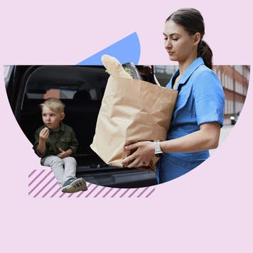 Person carrying groceries