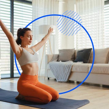 A woman doing yoga