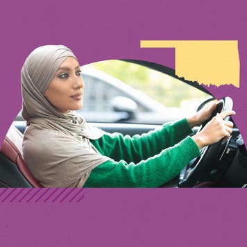 Person driving car