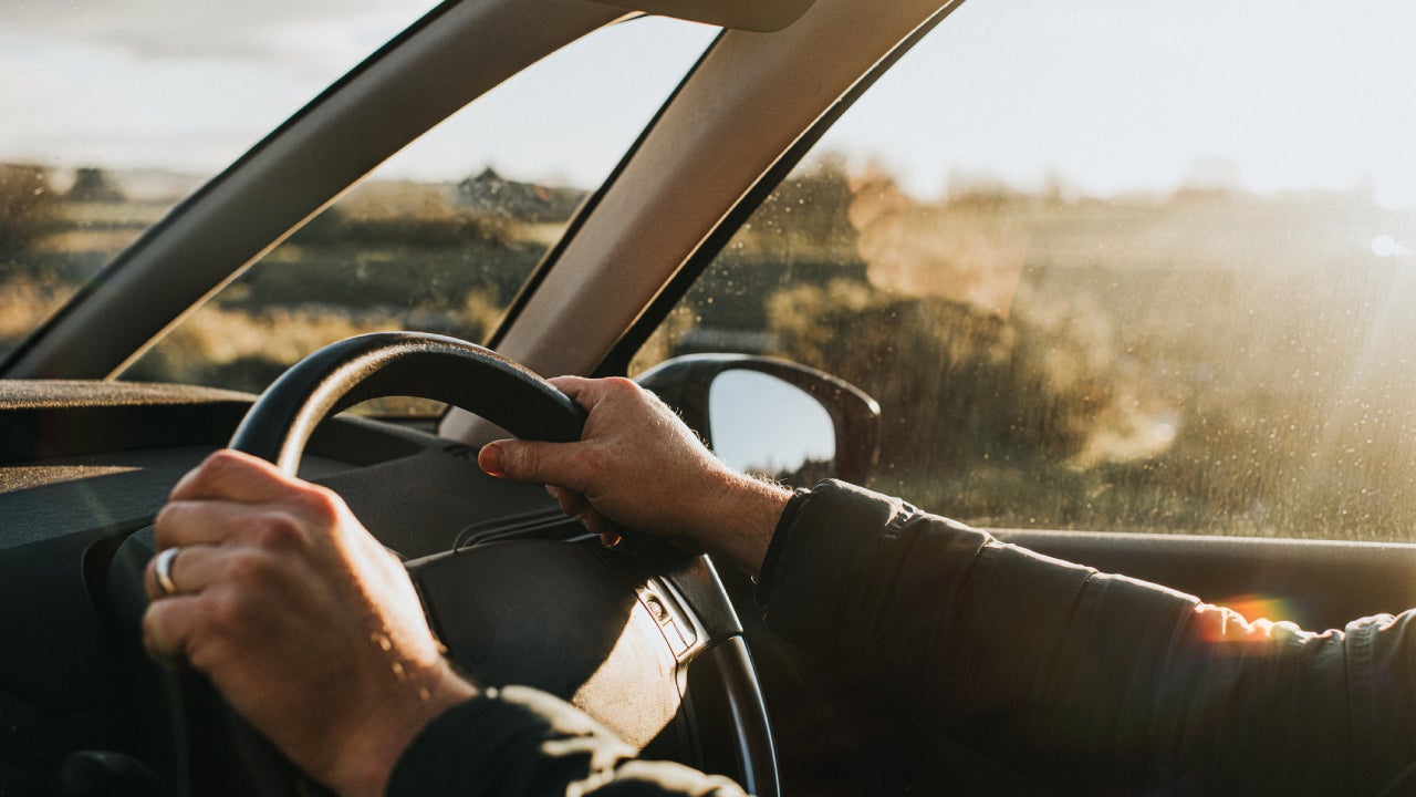 Hands on steering wheel