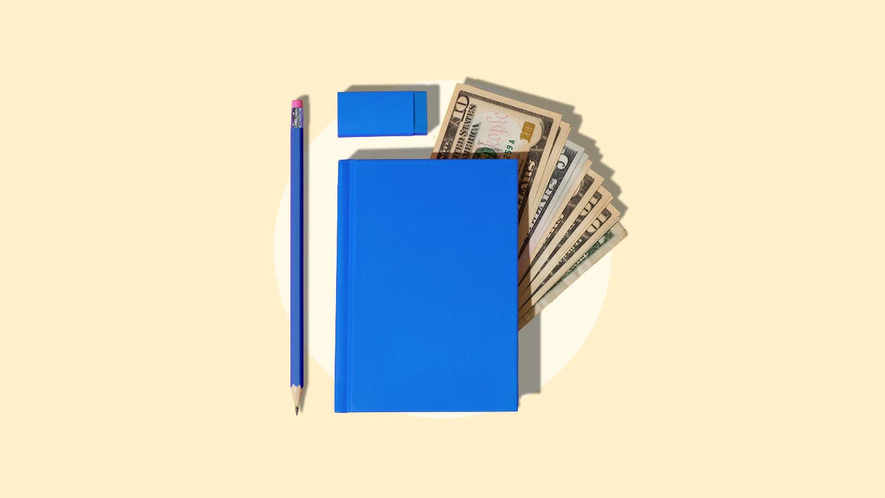 A folder of money.