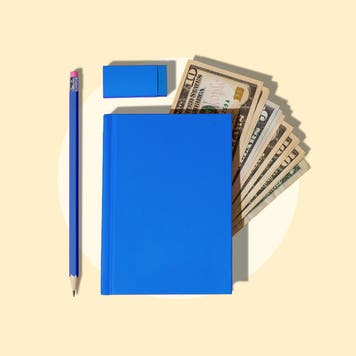 A folder of money.
