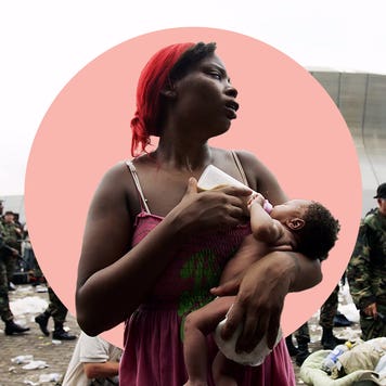 Woman holding baby