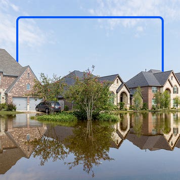 Flooded houses