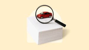 Car under a magnifying glass