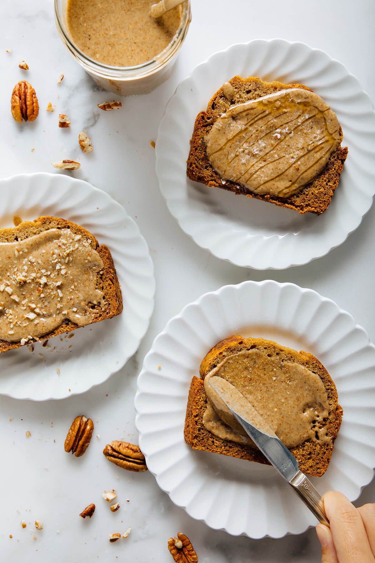 pecan butter on bread