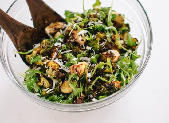 Roasted Broccoli, Arugula and Lentil Salad - recipe at cookieandkate.com