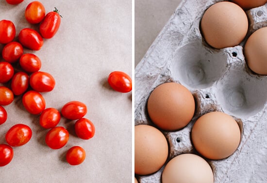 cherry tomatoes and eggs
