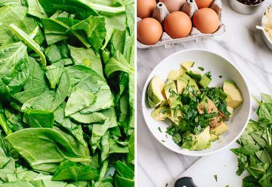 spinach and guacamole