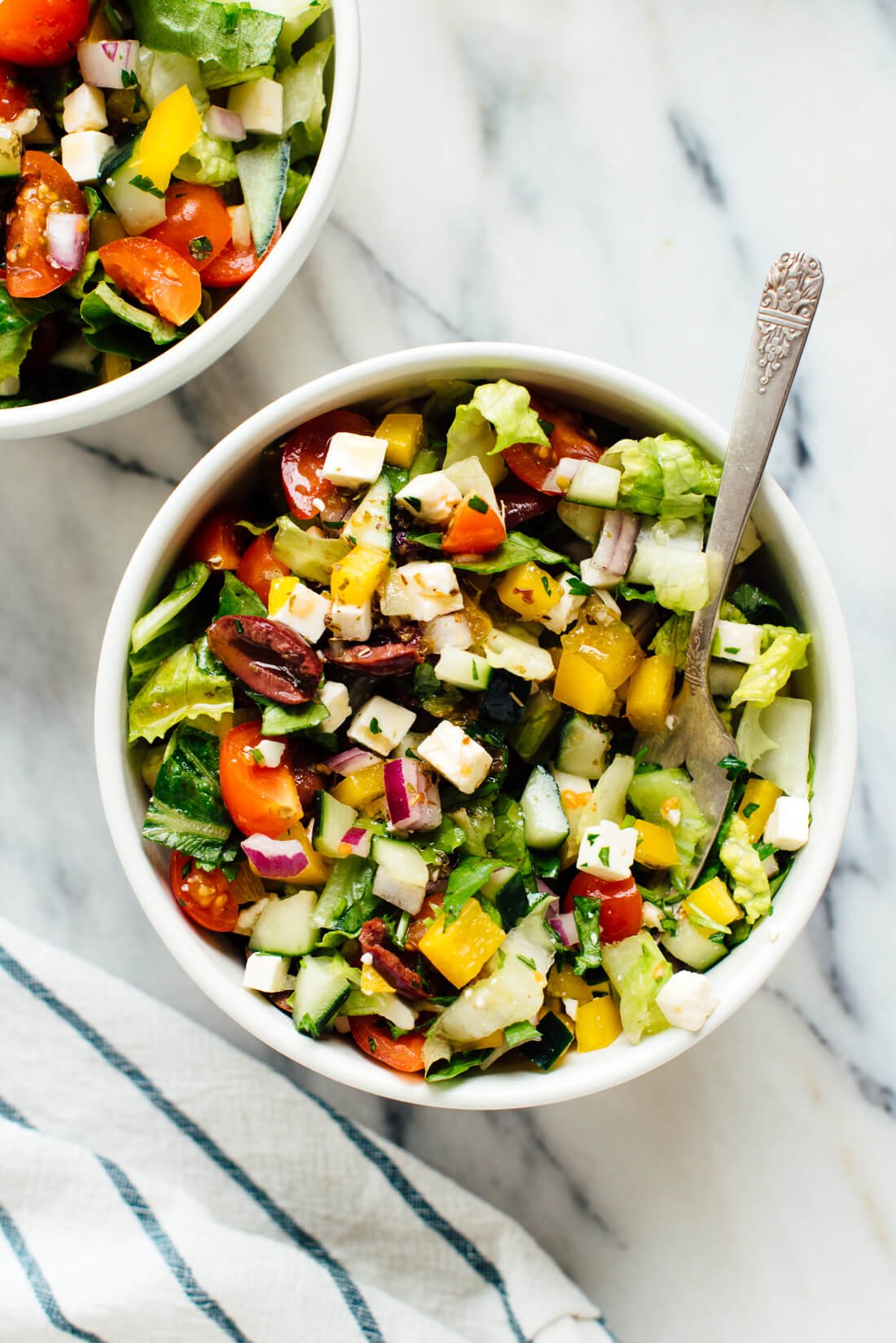 Greek salad recipe with homemade Greek vinaigrette