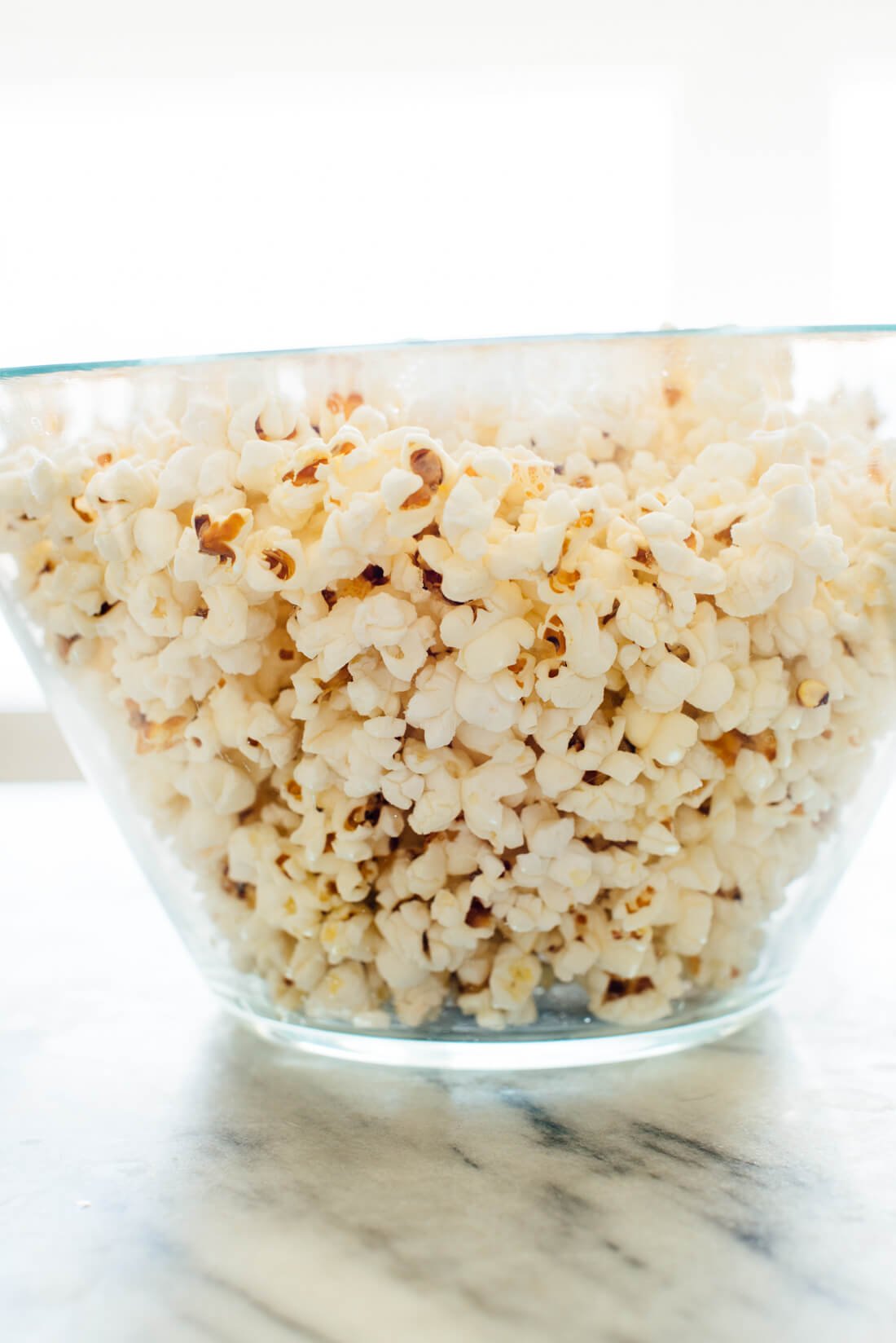 perfectly cooked stovetop popcorn