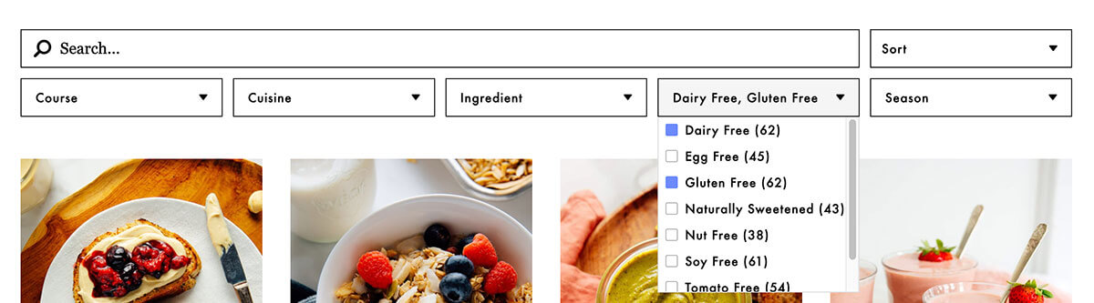 recipe filters