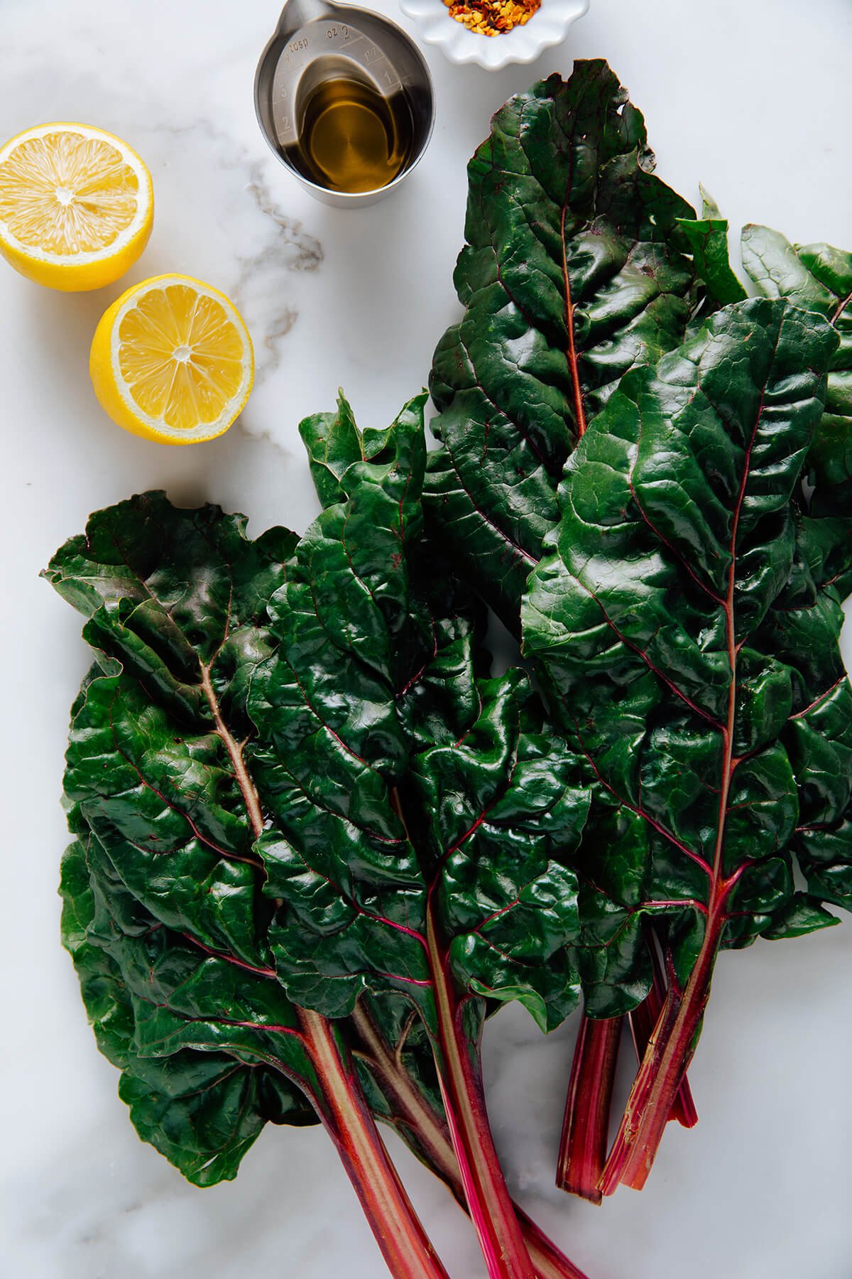 Swiss chard leaves