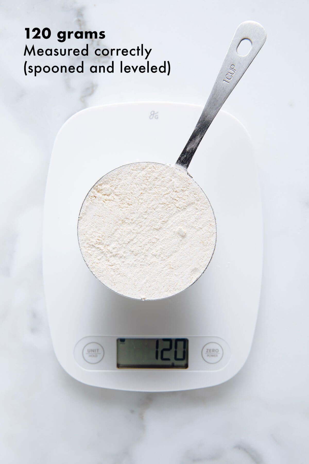 spooned and leveled flour weight