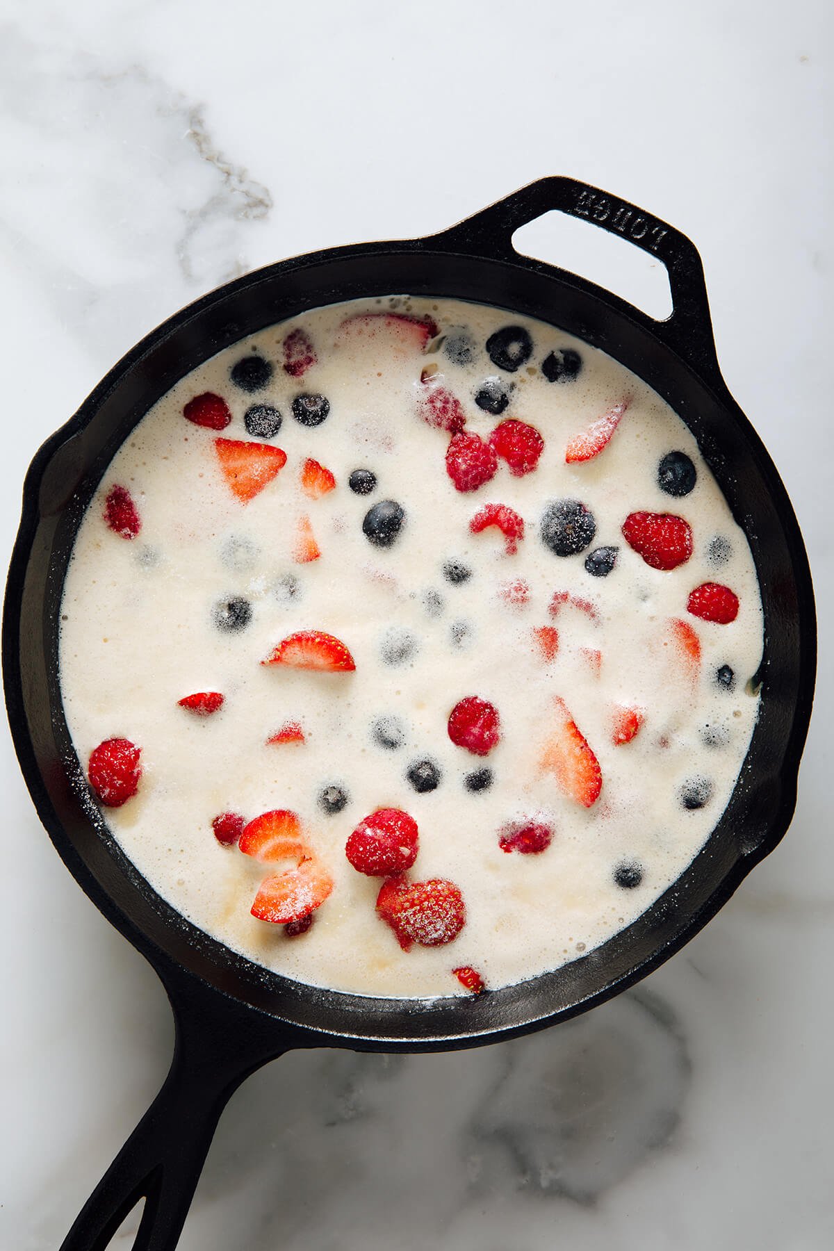 clafoutis before baking