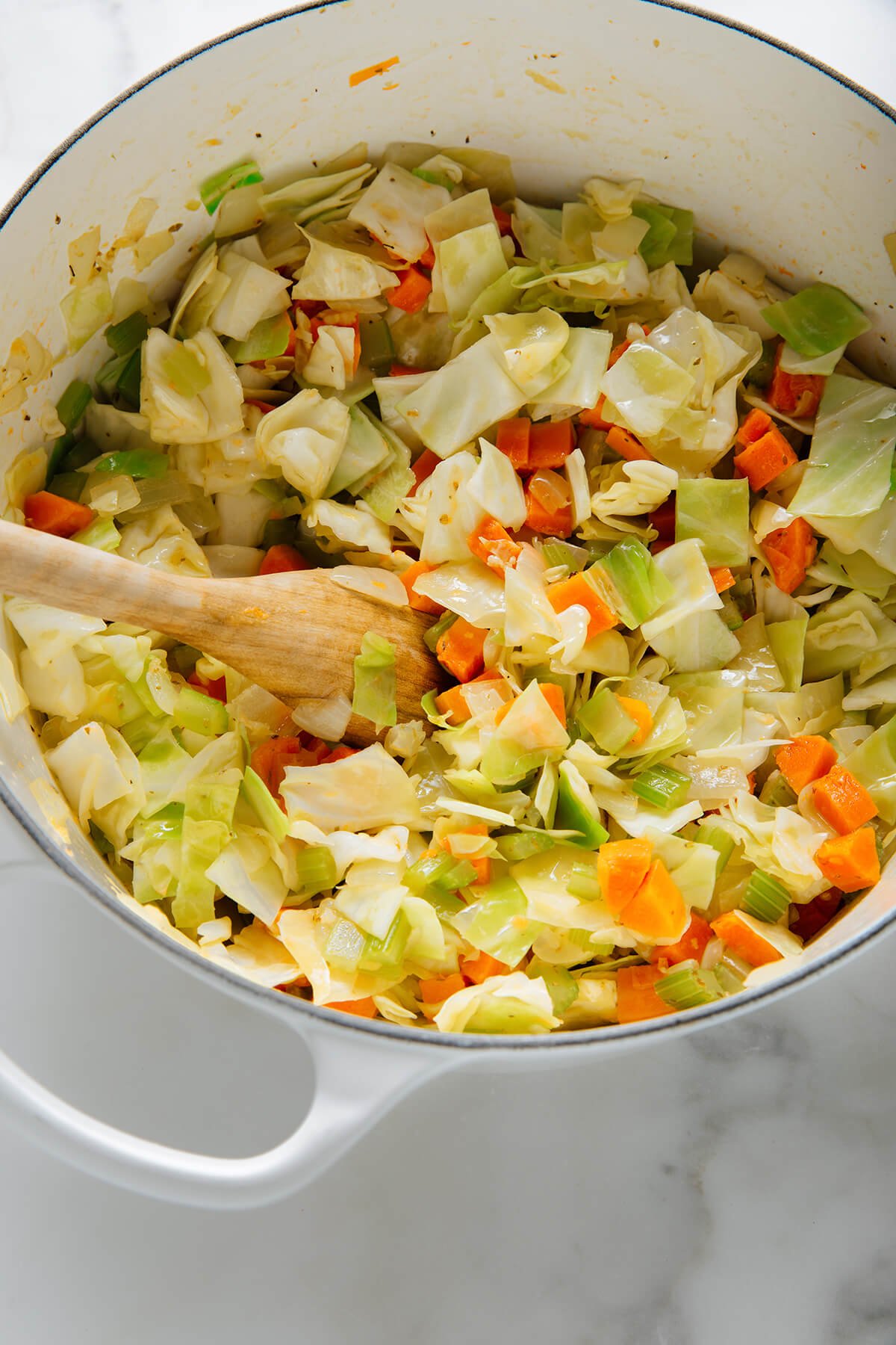 sautรฉed cabbage for soup